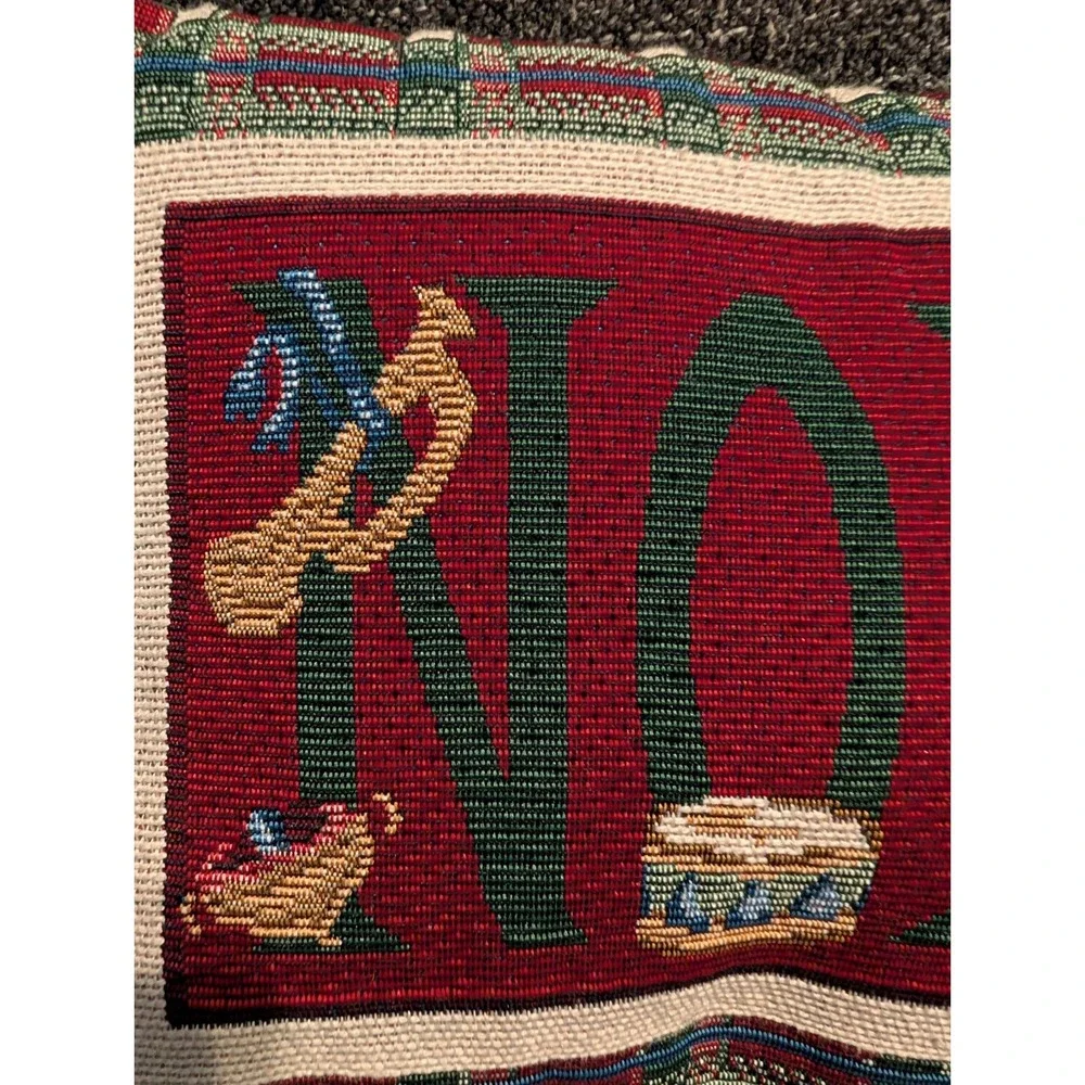 Needlepoint Holiday Noel Holiday Decorative Pillow Christmas Tapestry Pillow